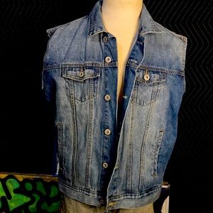 Denim Jeans Jacket  cut off size L
